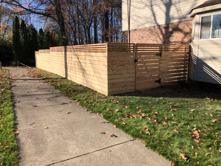 Cedar Horizontal Fence in Troy, MI